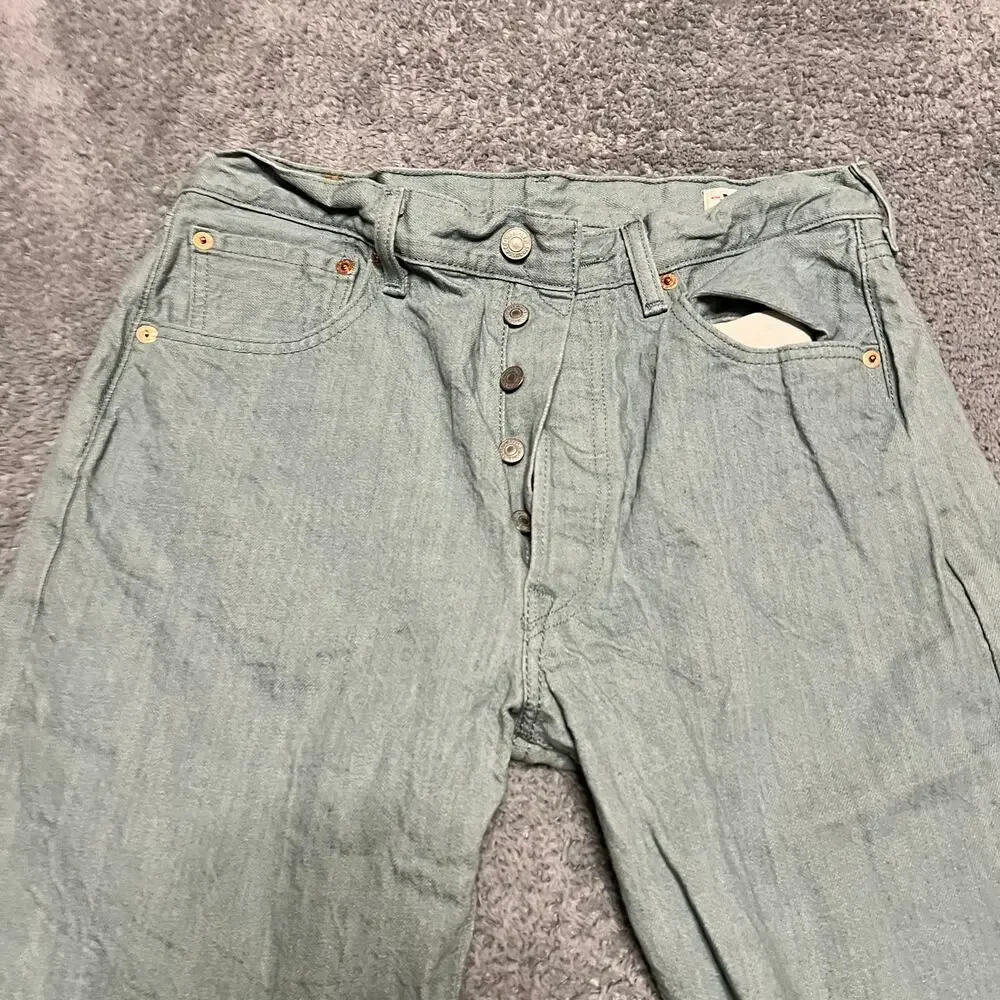 Levi’s 501 Jeans Mens 34 X30 Green Button Fly Straight Pants